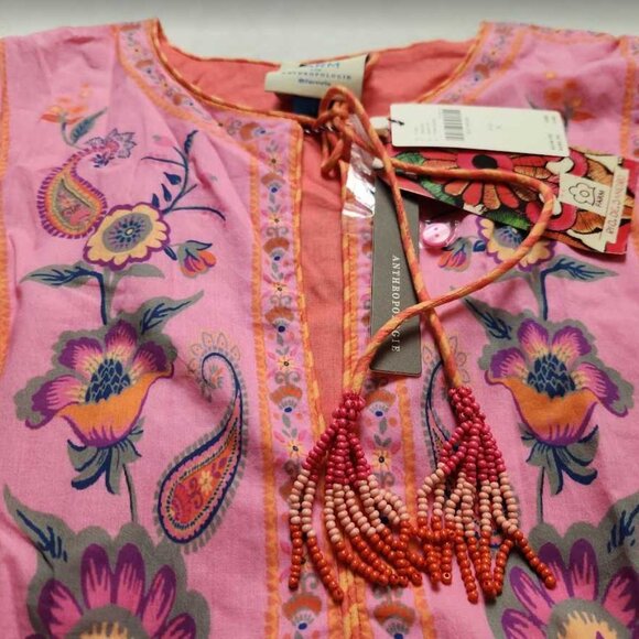 New S Farm Rio x Anthropologie long-sleeve pink floral printed maxi dress - Picture 7 of 12